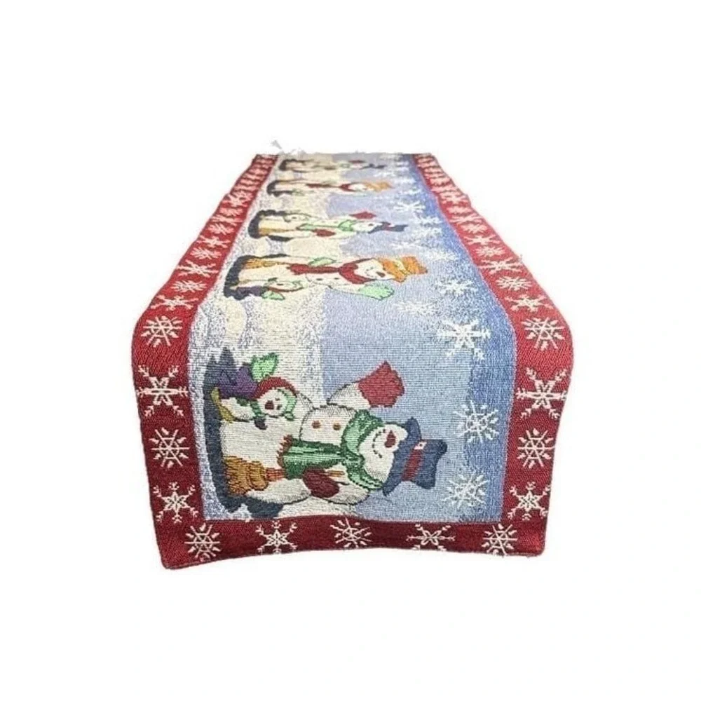 Vintage Christmas Snowman Tapestry Table Runner 52